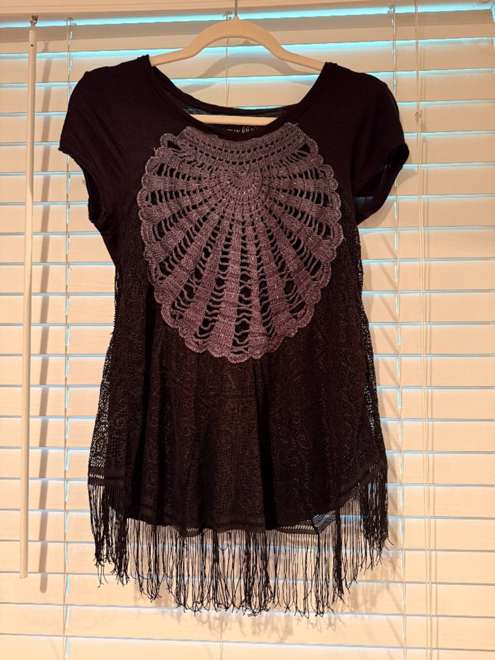 Free People Fringe Top - Black